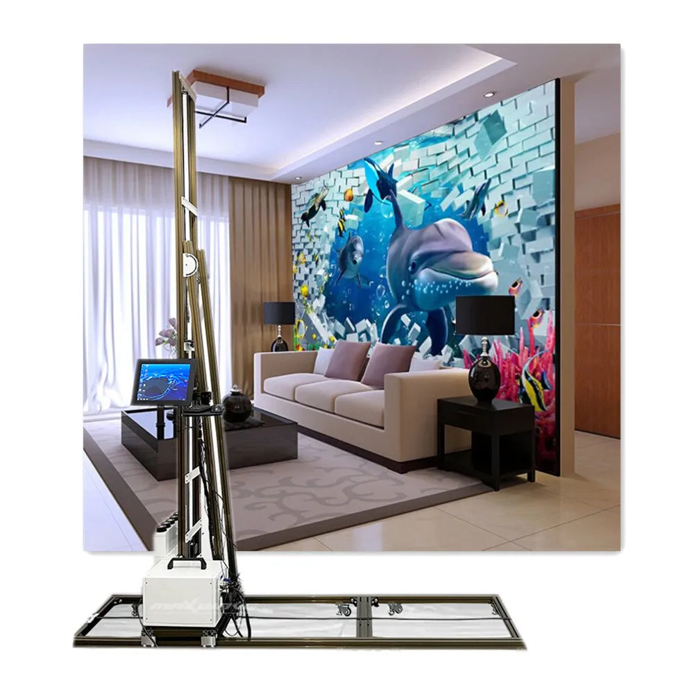 4 Meter Inkjet Wall Printer Wall Pen 3D UV Vertical Printing Machine 5/7 Color for Wall cement wood Metal Bricks Paper 2.5*6m