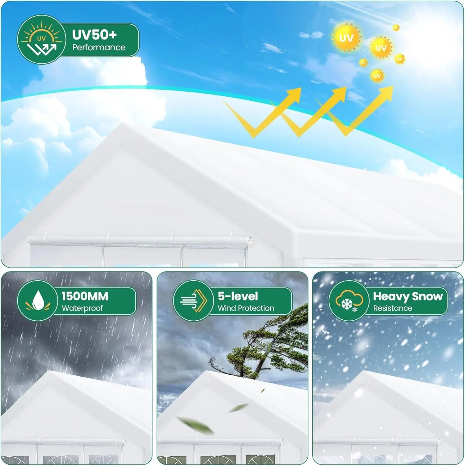 20x30ft Party Tent Gazebo Heavy Duty Canopy Banquet Shed Pavilion With 6 Sidewall Commercial Wedding Gazebo UV 50+ Waterproof