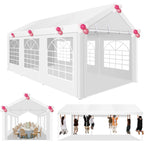 10x20ft Party Tent Heavy Duty Wedding Canopy for Events, 4 Removable Sidewalls, Built-in Sandbag, UV50+, Waterproof, White