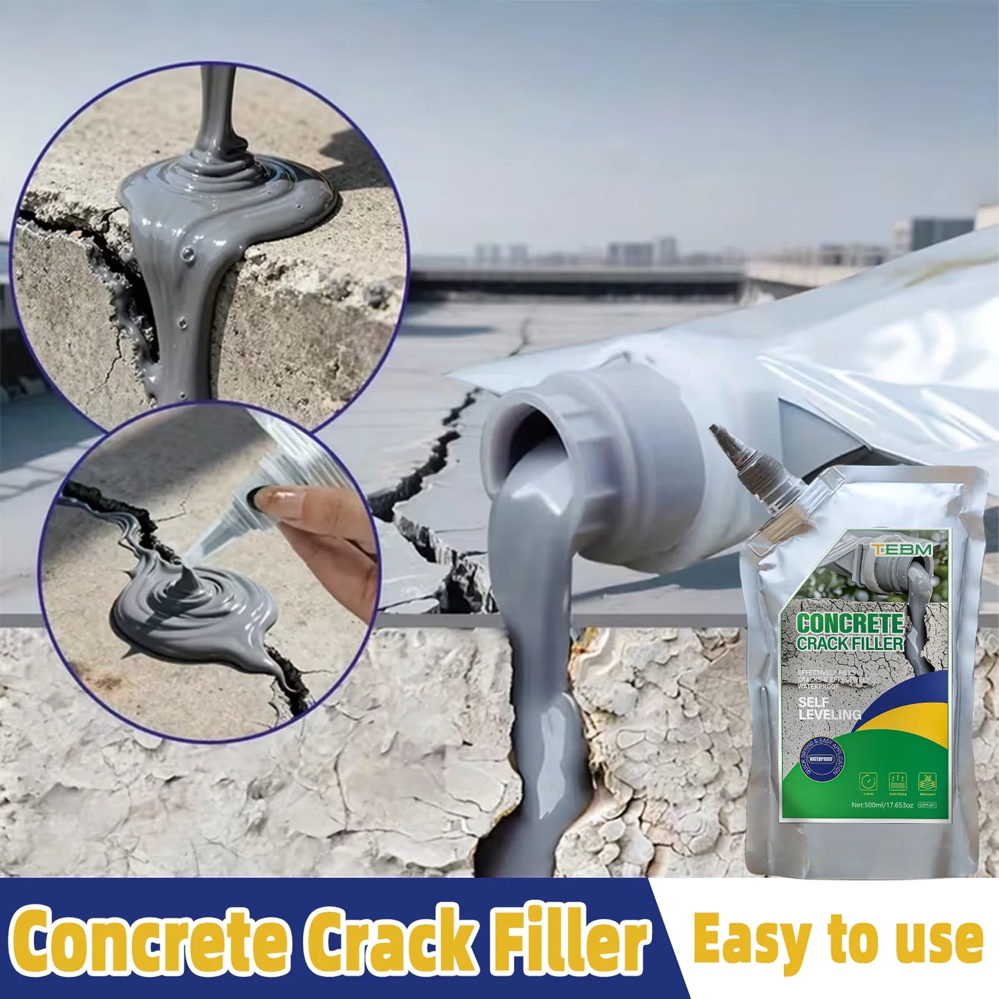 Concrete Crack Filler Self-Leveling - Driveway Repair