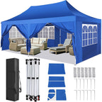 10x20ft Pop Up Canopy Gazebo With 6 Sidewall Wedding Party Outdoor Gazebos UV50+ Waterproof Tent For Parties 3 Adjustable Height