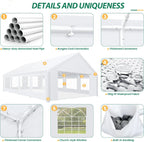 20x30ft Party Tent Gazebo Heavy Duty Canopy Banquet Shed Pavilion With 6 Sidewall Commercial Wedding Gazebo UV 50+ Waterproof