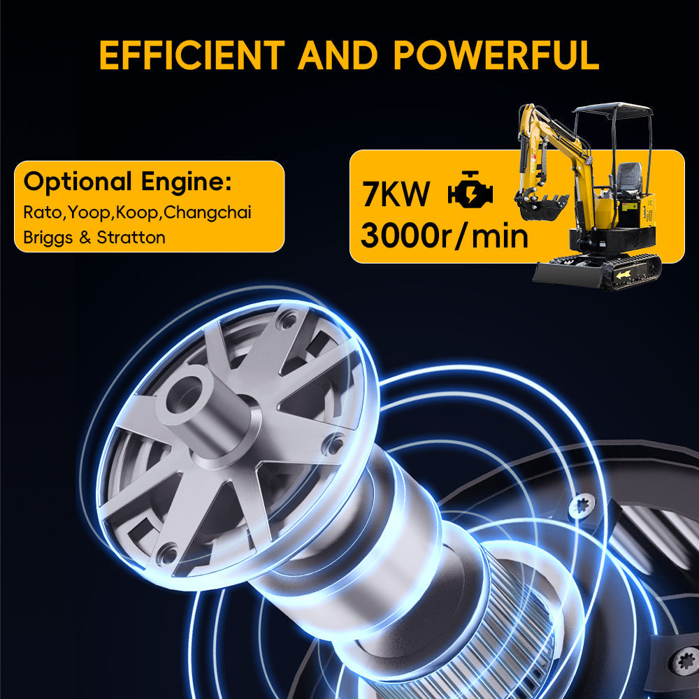 1 Ton Mini Excavator with 13.5 HP Gasoline Engine and Thumb Clip