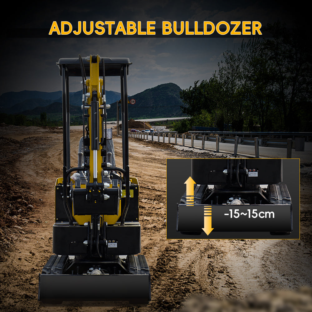 1 Ton Mini Excavator with 13.5 HP Gasoline Engine and Thumb Clip