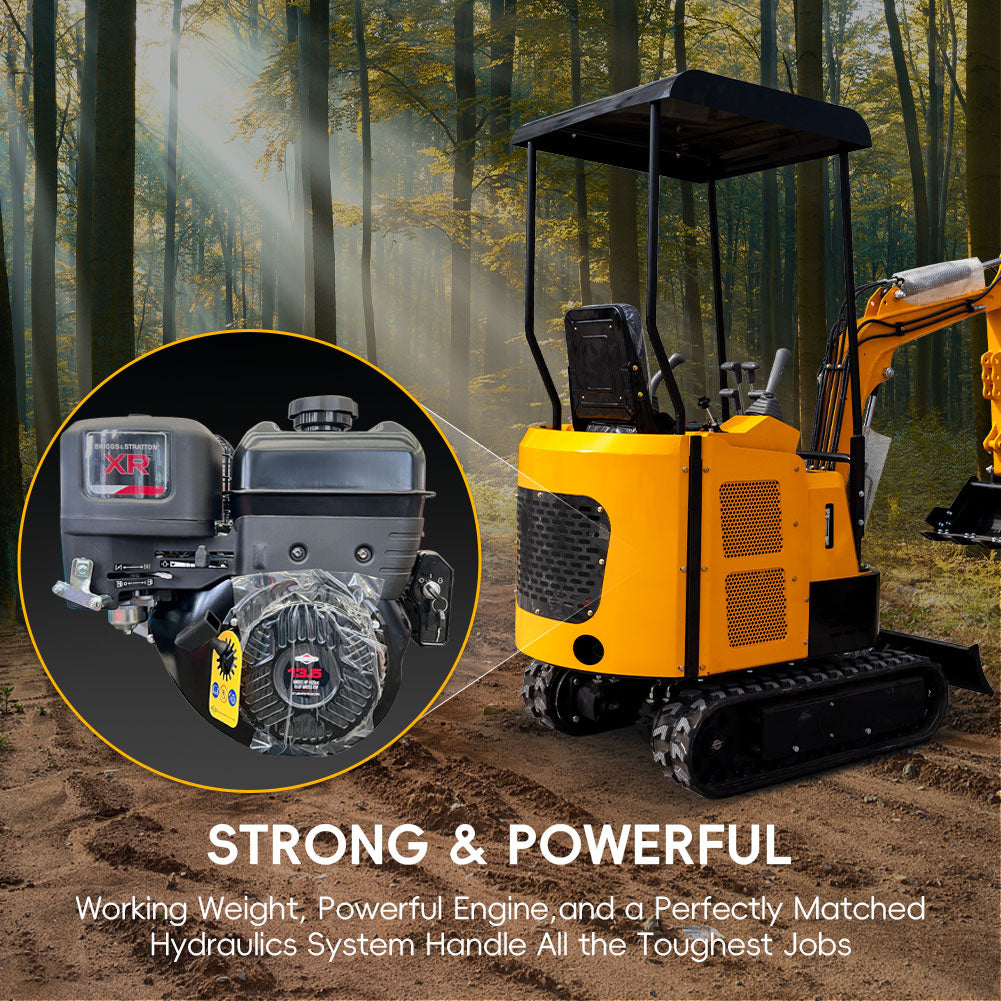 1.5-ton Mini Excavator for Sale, 13.5 HP B&S Engine