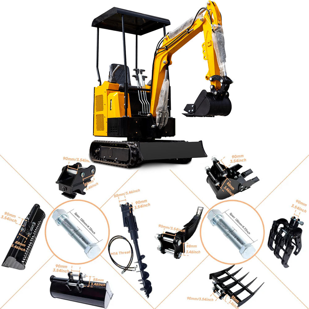 1.5-ton Mini Excavator for Sale, 13.5 HP B&S Engine