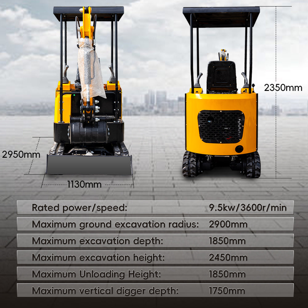 1.5-ton Mini Excavator for Sale, 13.5 HP B&S Engine