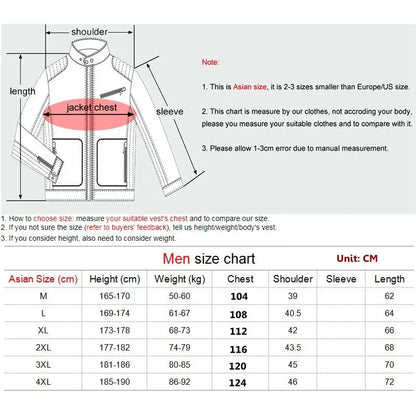 Heated Jacket 9-Zone USB Graphene for Men & Women