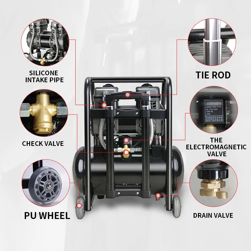 Silent Oil-Free Air Compressor for Painting & Woodwork