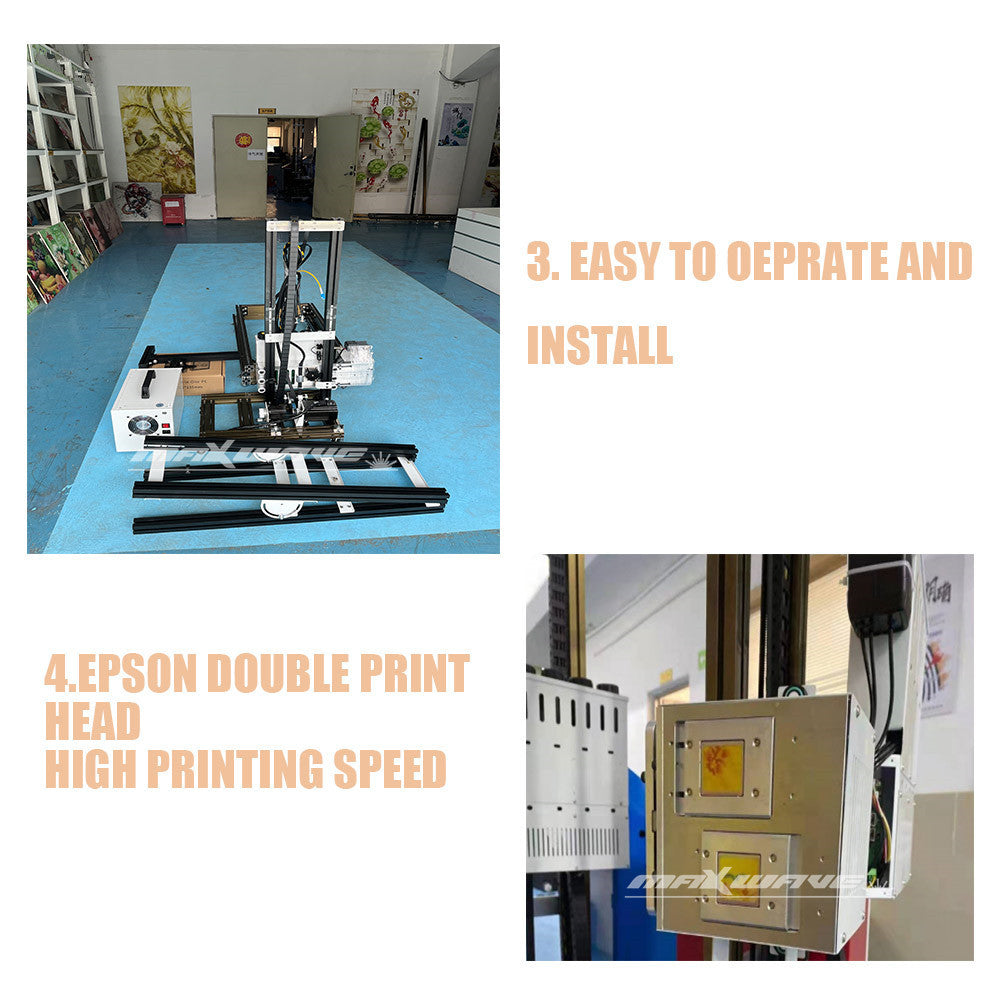 4 Meter Inkjet Wall Printer Wall Pen 3D UV Vertical Printing Machine 5/7 Color for Wall cement wood Metal Bricks Paper 2.5*6m