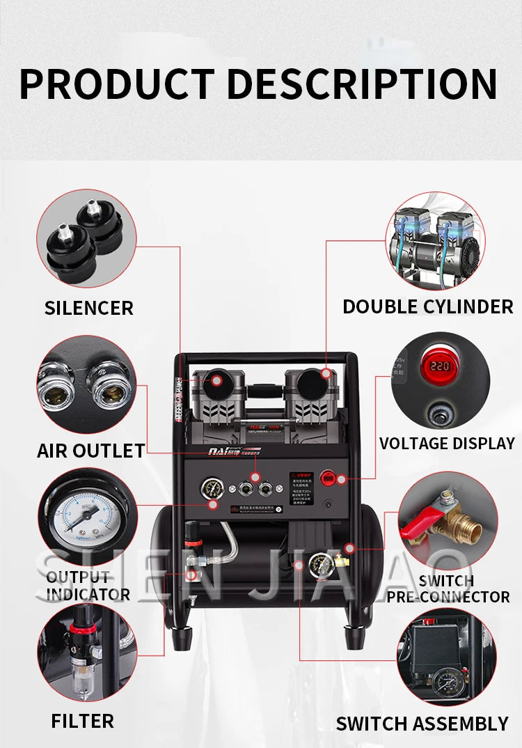Silent Oil-Free Air Compressor for Painting & Woodwork