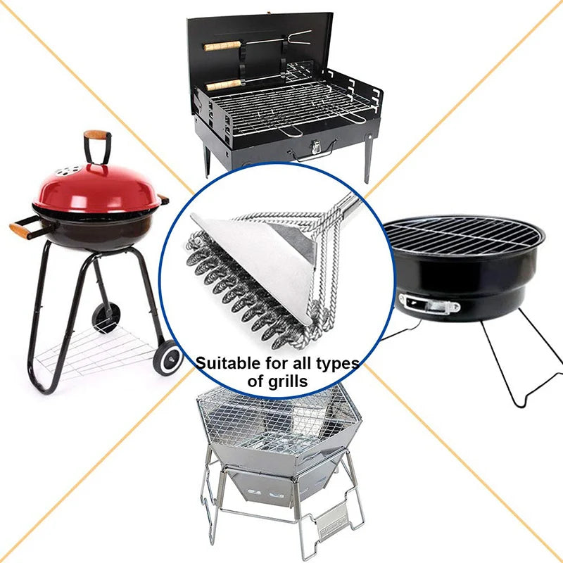 Grill Brush and Scraper, Best BBQ Cleaner, Perfect Tools for All Grill Types, Including Weber, Ideal Barbecue Accessories