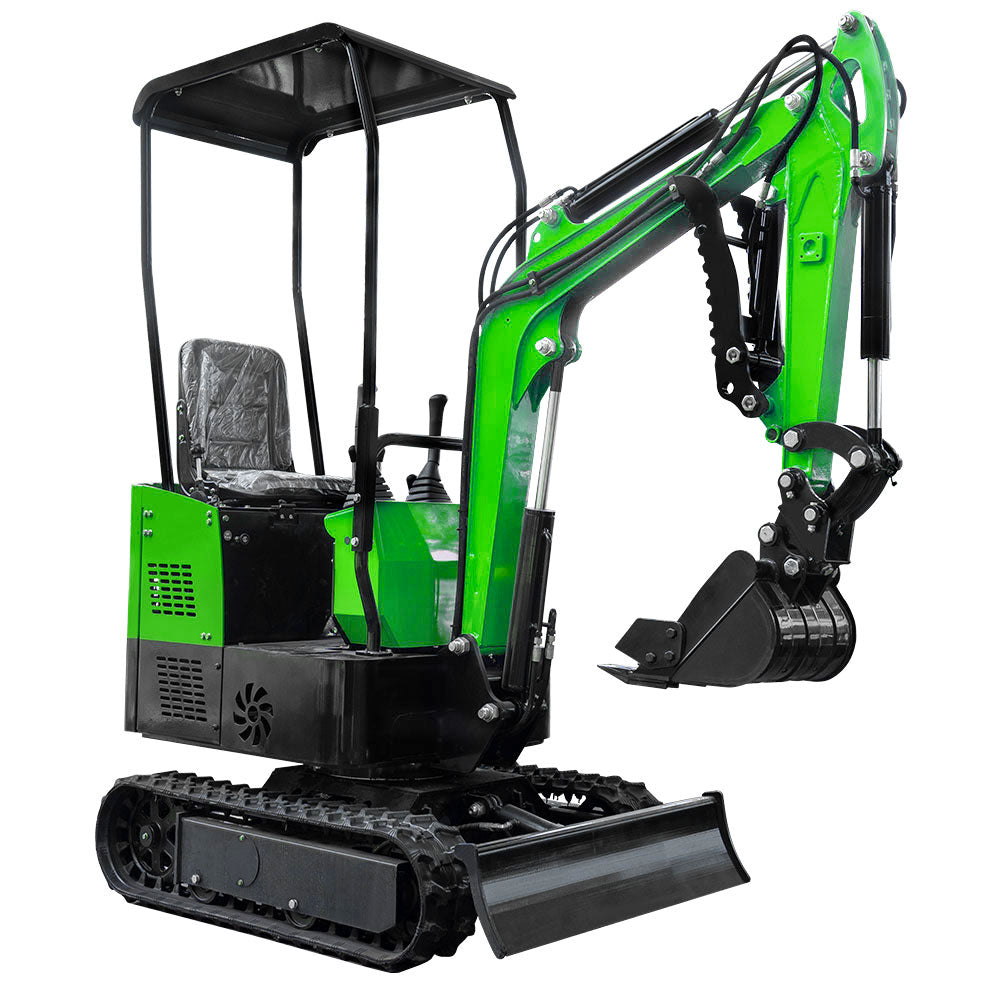 13.5 HP,1-ton Green Mini Excavator, Gasoline, With Thumb Clip For Sale