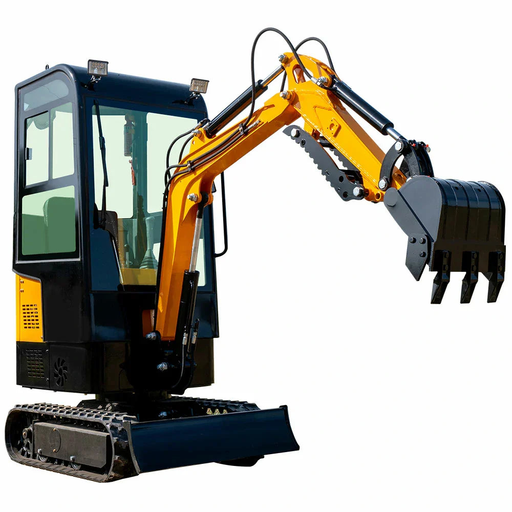 Gasoline 1-Ton Mini Excavator, 13.5 HP, with Cab