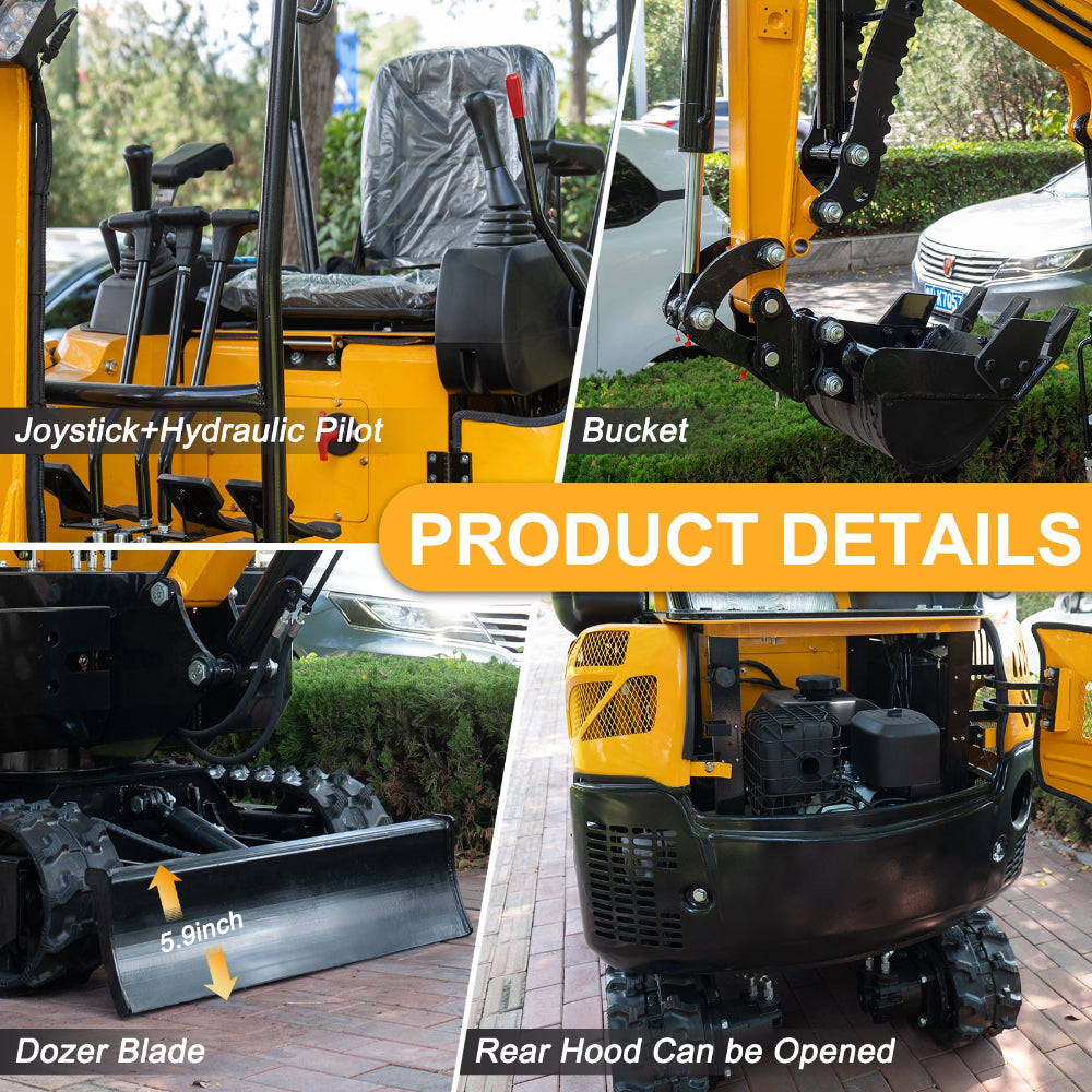 1.5-Ton Mini Excavator,13.5 HP , Briggs & Stratton Petrol Engine