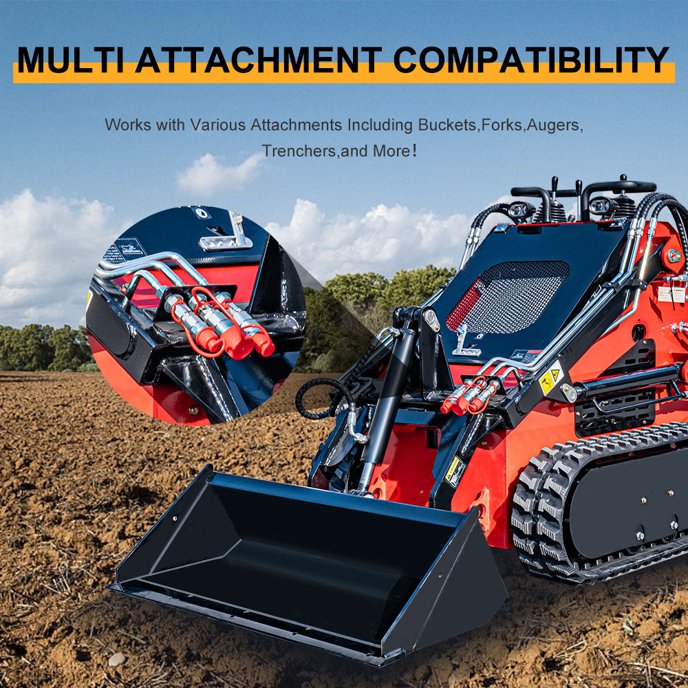 23 HP, 800 kg Stand-On Mini Skid Steer Loader for Sale