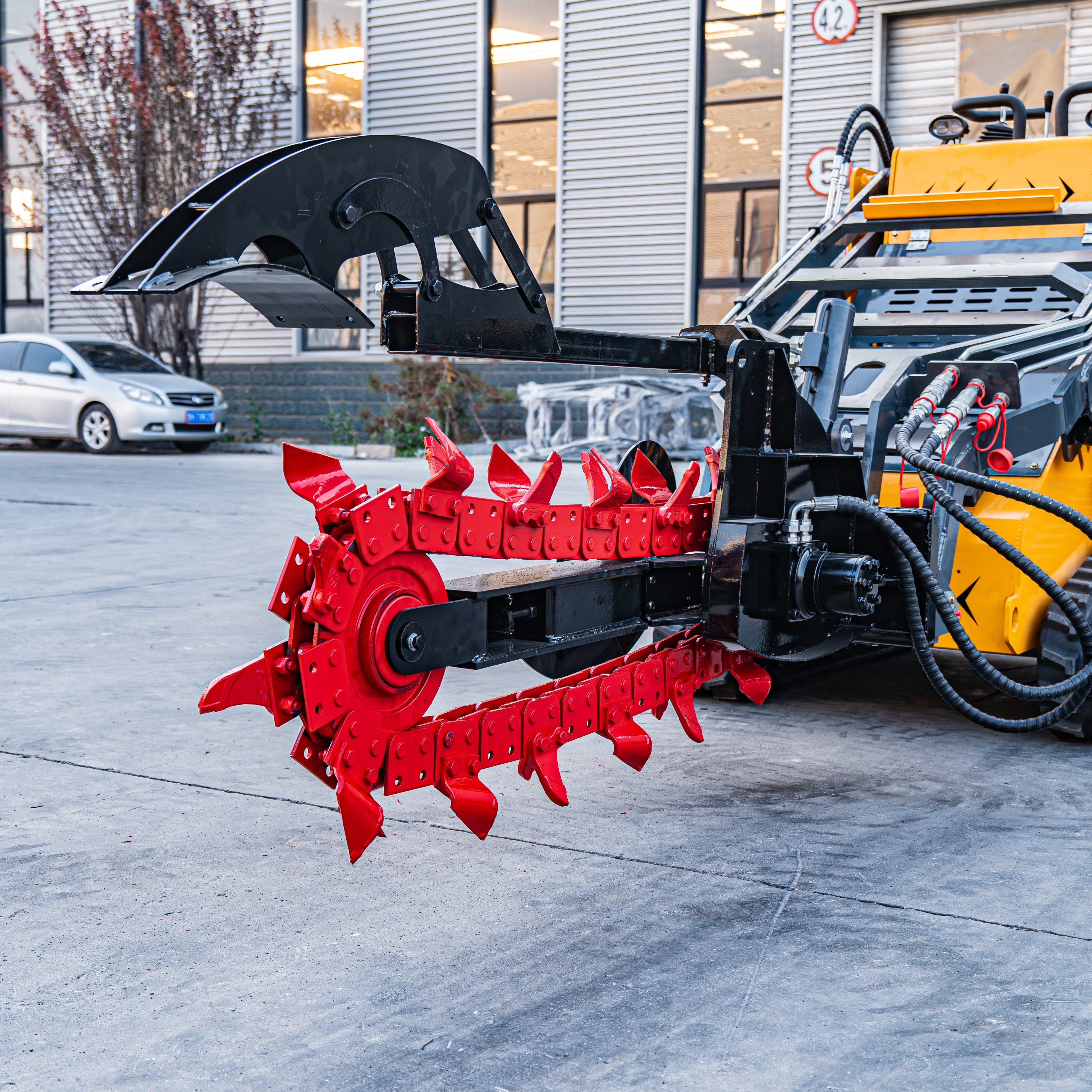Skid Steer Hydraulic Excavator Trencher,26-Tine Trencher