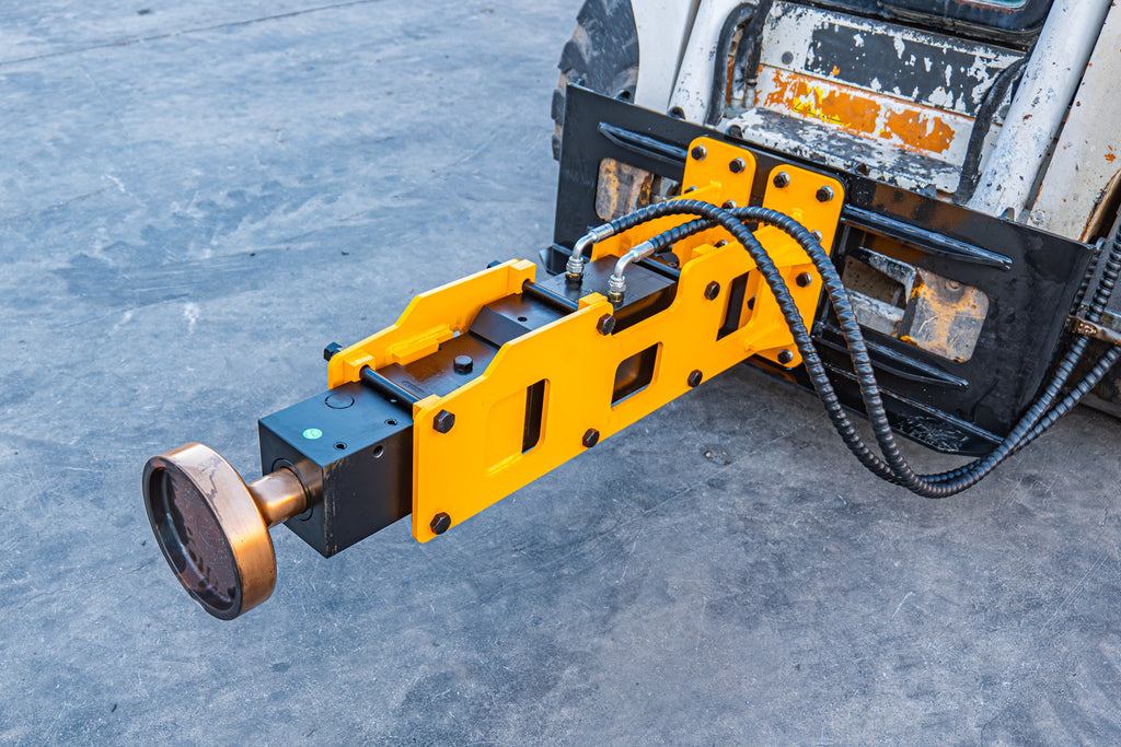 Hydraulic Breaker Attachment + Pile Driver Attachment for Skid Steer Loader