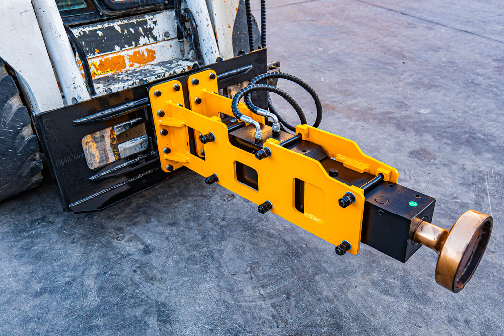 Hydraulic Breaker Attachment + Pile Driver Attachment for Skid Steer Loader