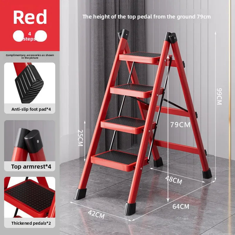 Herringbone ladder Household ladder Folding telescopic multifunctional indoor stairs Thickened climbing ladder Escalator