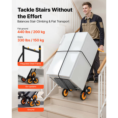 Stair Climbing Hand Truck 440/770 lbs with 6 Wheels