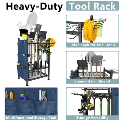 Garden Tool Tower Rack - Heavy Duty Steel Stand