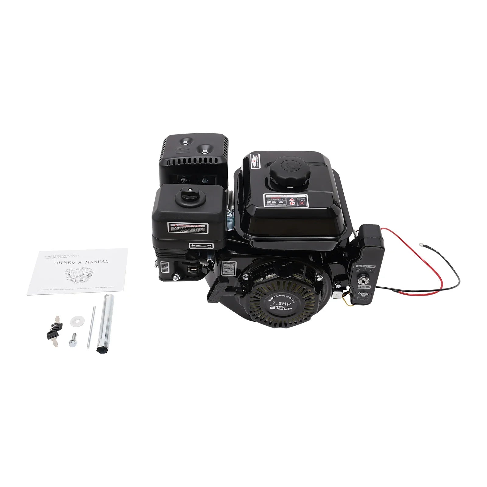 7.5HP 210cc 4-Stroke Petrol Engine With Electric Start Engine Single Cylinder for Compressor Scarifier Lawnmower Go Kart