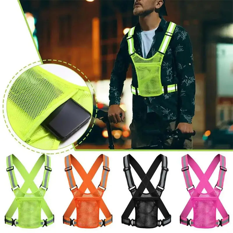 Adjustable Elastic Hi-Vis Reflective Vest