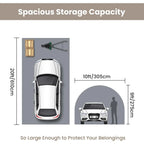 Carports, 10x20 FT Heavy Duty Car Canopy Garage, with All-Steel Metal Frame & Double Zipper Doors, Round Portable Outdoo
