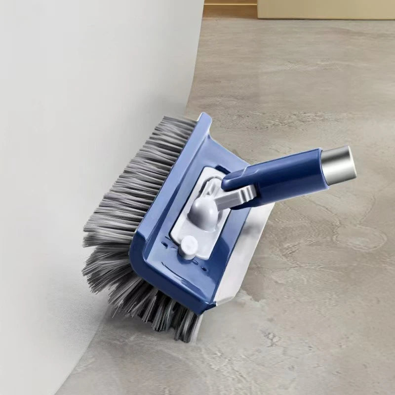 Multi-Purpose Bathroom Brush: Floor Brush, Grout Brush, Floor Scrubber with Removable Brush Heads and Long Handle