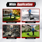 2.3HP 52CC Gas Power Walk Behind Sweeper, Hand-hold Snow Sweeper for Driveway Turf Artificial Grass