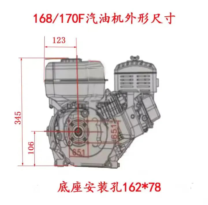 212CC 7.5HP 4-stroke Pullstart OHV Petrol Engine Air Cooled Gasoline Engine Replacement For Honda GX160 Horizontal 168F