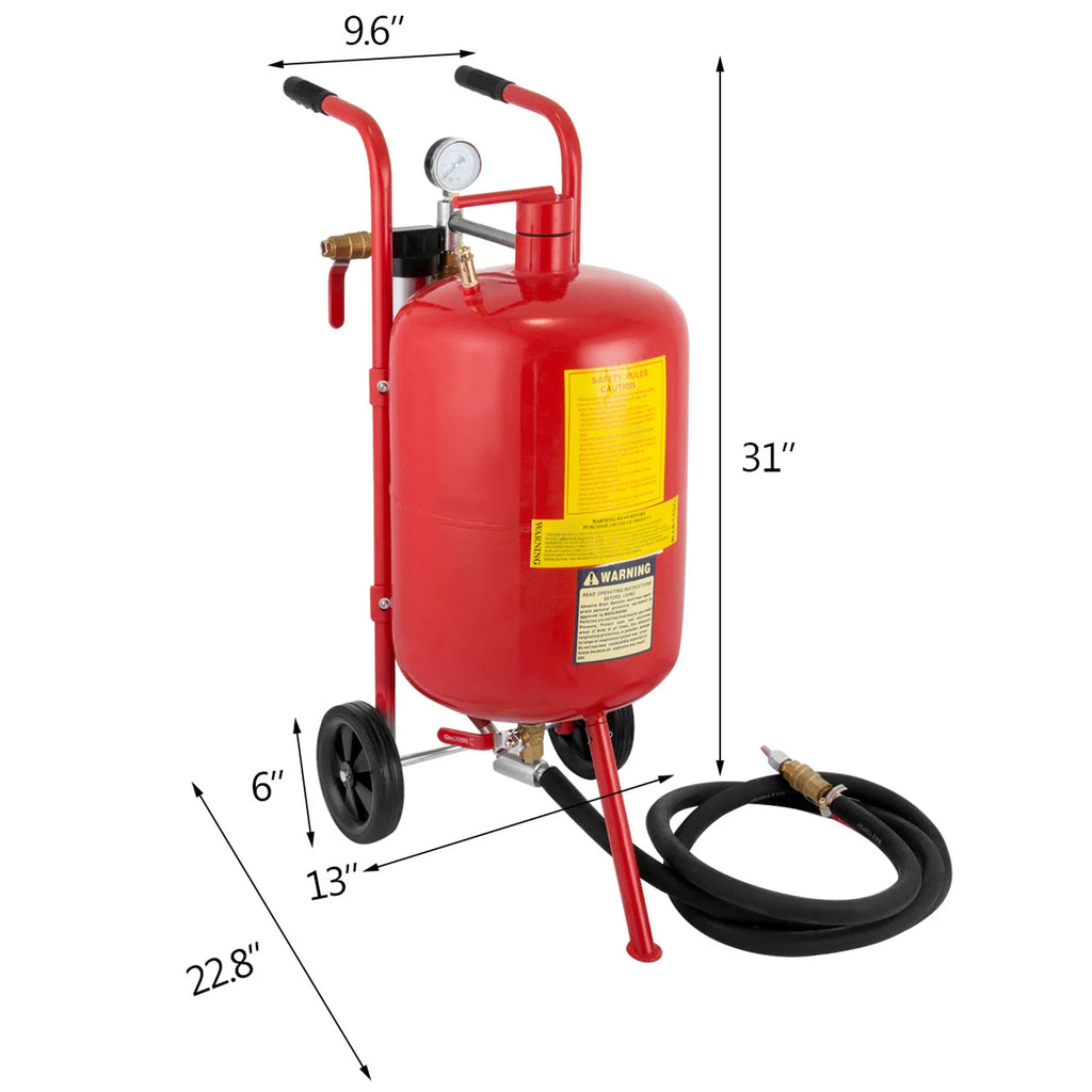 Sand Blaster 10Gal Portable Air Sandblaster 125Psi Pressure Sand Blasting Kit for Special Surface Treatment of Material