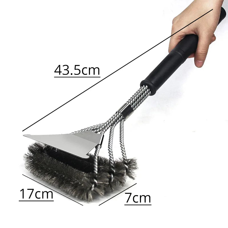 Safe Grill Brush - Bristle Free BBQ Grill Brush - Rust Resistant Stainless Steel Barbecue Cleaner - Great Grilling Accessories