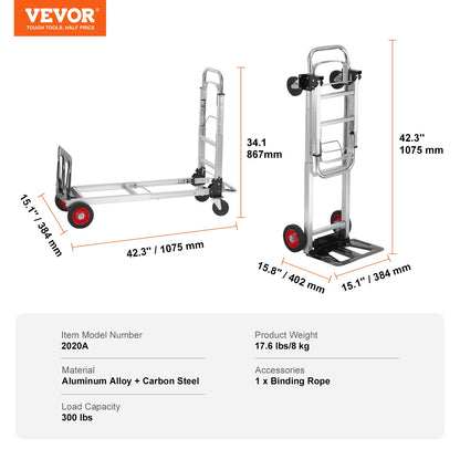 400 lbs Folding Hand Truck - Lightweight Utility Dolly