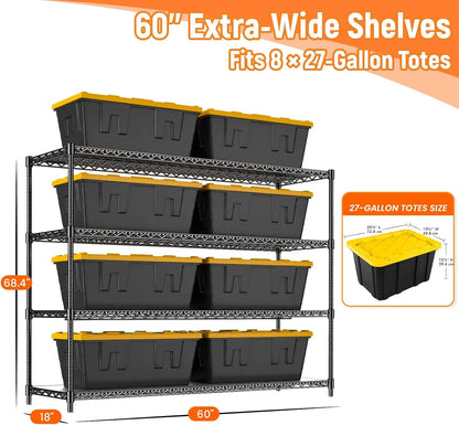 60" Wire Storage Shelving 2640 lbs - Adjustable