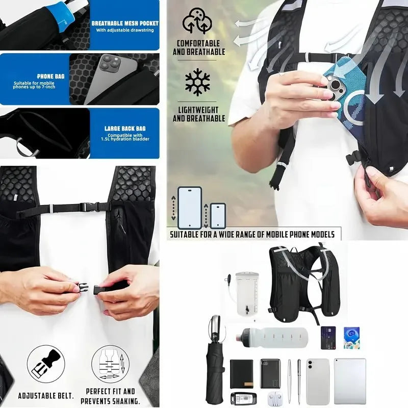 Running Hydration Vest - Breathable Trail Backpack