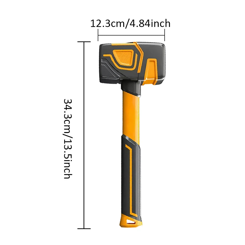 Multifunctional rubber hammer tile soft rubber percussion hammer square hammer construction worker professional hand tool