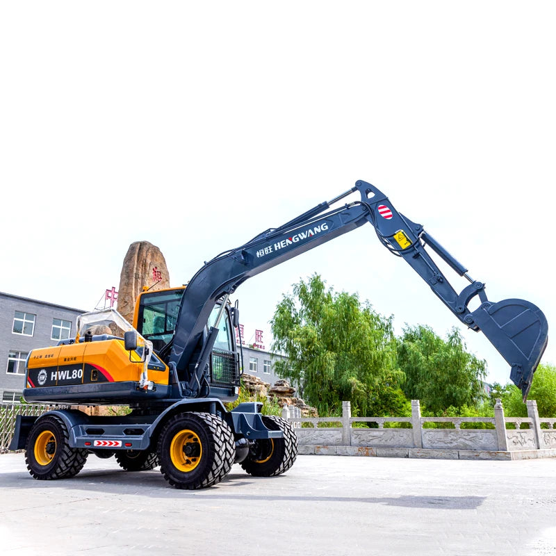 HWL80 8 Tons Wheel Excavator 8T Digger Construction Equipment Tool Heavy Machinery Excavators Equipment China Factory Customized