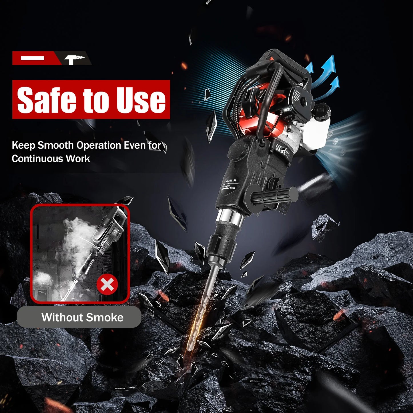 33CC Hand-Pull Start Demolition Jack Hammer