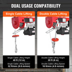 440lbs Wireless Electric Lifting Hoist with 40ft Single/20ft Double Slings Lifting Height Lift Hoist for Garage