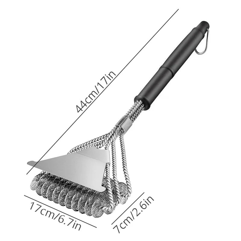 Safe Grill Brush - Bristle Free BBQ Grill Brush - Rust Resistant Stainless Steel Barbecue Cleaner - Great Grilling Accessories