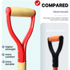 4-Tine Steel Garden Fork, 45-Inch Wood Handle, Heavy Duty Digging Tool for Soil Compost Mulching