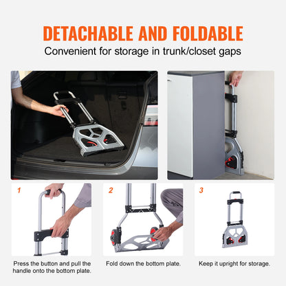 176 lbs Folding Hand Truck with Telescoping Handle