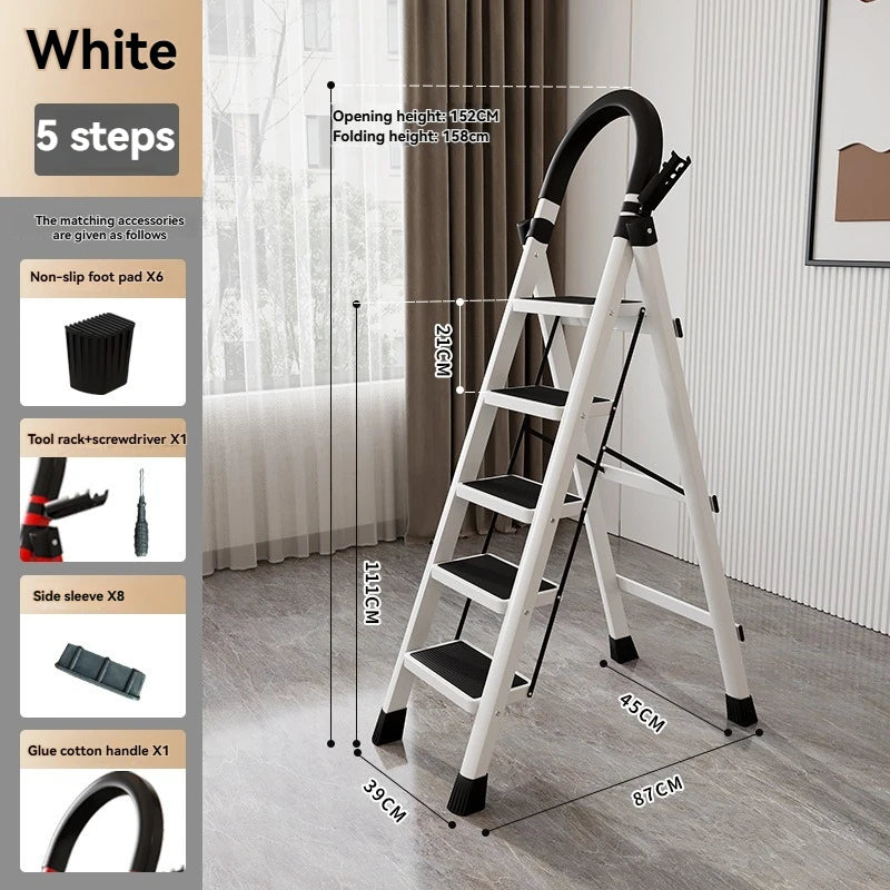 Folding Zigzag Step Ladder - Wide Pedal Indoor