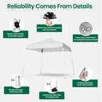 10x10 Outdoor Shade, Easy Set Up Tent, Portable Instant Beach Canopy Tents, Sun Shelter for Events, Parties