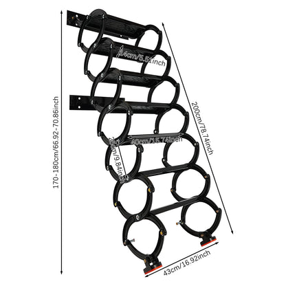 Wall Mounted Pull-Down Attic Ladder 6/7/8 Steps