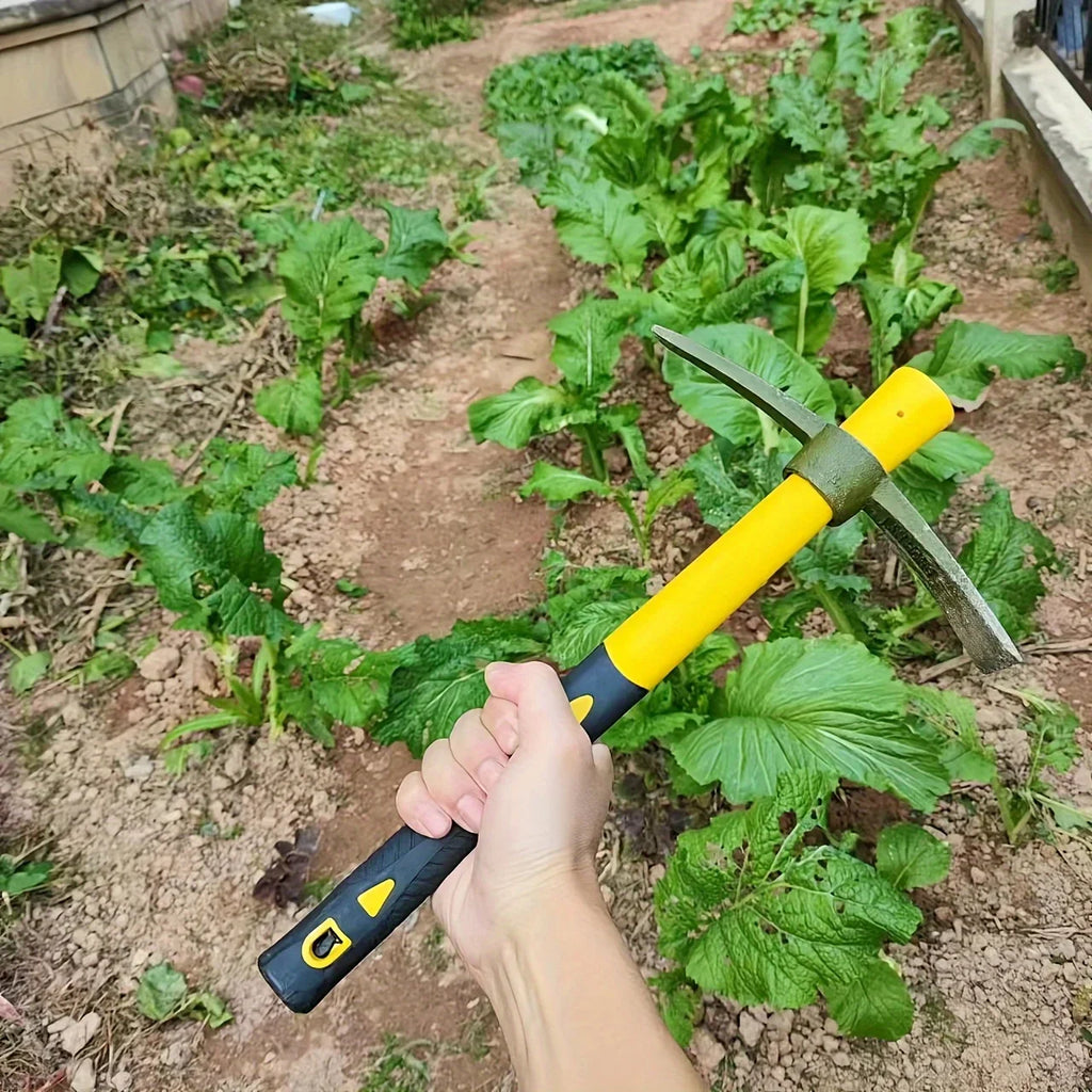 Versatile 2-in-1 Garden Pickaxe with Fiber Handle -  for Planting Flowers & Vegetables,Outdoor Camping Adventures, Cross Pickaxe
