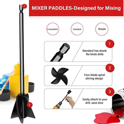 3-Pack Epoxy Resin & Paint Mixer Paddle - Hex Shank