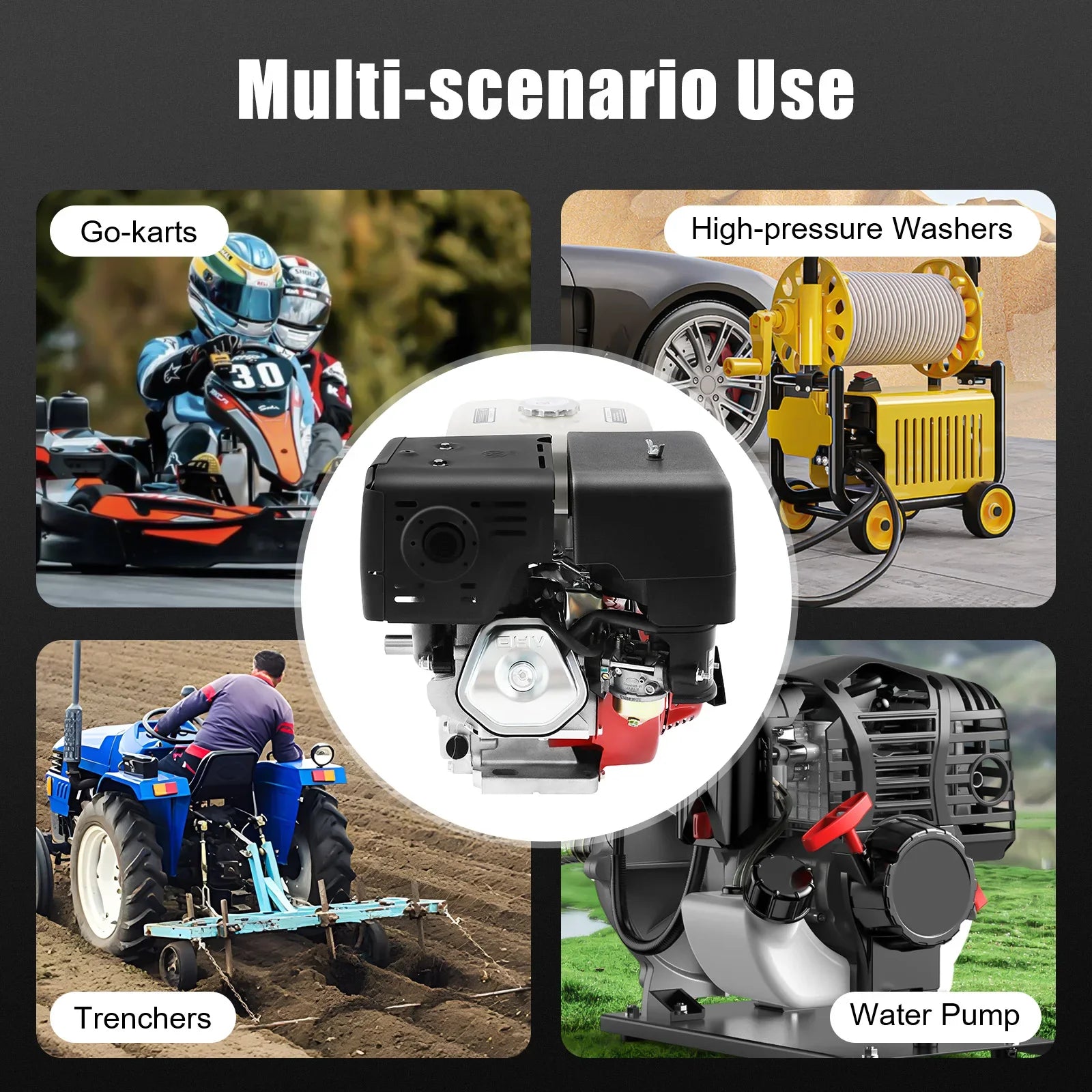 9700w 15HP Gasoline Engine 4 Stroke Aluminum Alloy Iron Material Engine 420cc High-Power Garden Tool Gas Motor for Farm